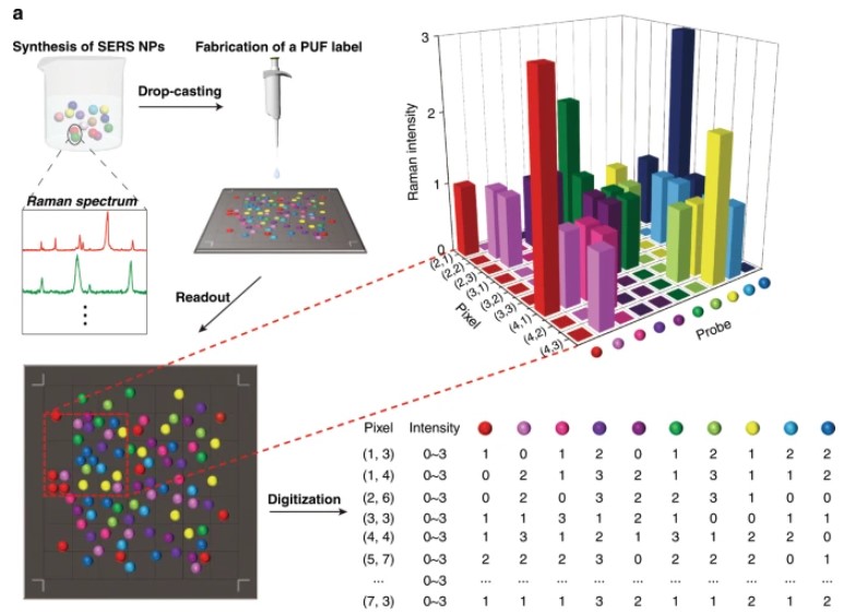 Gap-enhanced Raman tags for physically unclonable anticounterfeiting labels